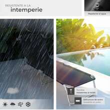 MIKOMIKA Tumbona de Playa Reclinables con Parasol Ajustable | Plegables y Portátiles | para Jardín, Terraza, Piscina o Camping | Aluminio Ligero y Tela Transpirable Resistente Exterior - SILLA-P90-NEGRO - Ver 8