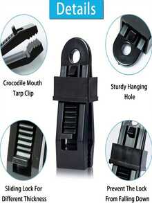 10 paquete de Clips universales resistentes y impermeables para lonas, material PP multiusos con boca de caimán para cubiertas de piscina, toldos, campamento al aire libre, cubiertas de automóviles, Lvxing