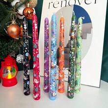 2pcs Christmas Long Candle, Christmas Tree, Santa Claus, Snowman Print Colour Candle, Christmas Creative Dining Table Atmosphere Decoration , Perfect For Christmas Party Decorations, Atmosphere Desktop Decoration, Christmas Gifts (No Electricity Required)