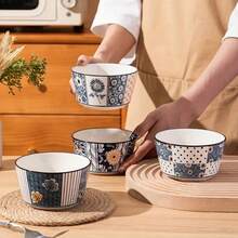 4pcs Ceramic Bowls, Japanese Small Ceramic Bowls, Hand-Painted Glaze Technology, High Temperature Firing, Bright Color, Crack Resistance, Suitable For Eating Rice, Salad, Congee. Desserts, Ice Cream, Etc. Are Used For Dishes, Dipping Sauces, Snacks, Noodles, Ovens, Etc.