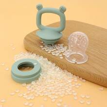 7pcs Silicone Baby Food Feeder, Cute Bear Shaped Infant Fruit Feeder Pacifier, Includes 6 Extra Silicone Food Pouches, Christmas, Halloween, Thanksgiving Gift - Multicolor - View 7