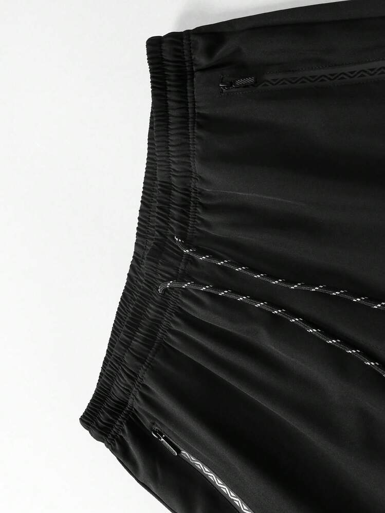 2025款轻盈速干男士长裤 - 宽松休闲裤，适合春夏街头穿着，情人节礼物 - 黑色 - 查看 4