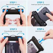 1 Piece/Large Floating Waterproof Phone Bag, Can Hold All Your Phones, Suitable For Surfing, Tubing Trips, Beaches, Boating, Fishing, Swimming, Kayaking, Snorkeling, Cruising, Water Parks And Other Vacation Travel Essential Accessories, Suitable For Couples - Black - View 3
