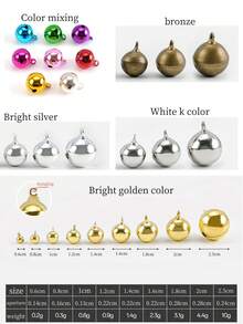 Metal Christmas Bell Vacuum Plating 0.6CM-2.5CM Copper Bell Cat Dog Pet Collar Colored Bell., Christmas Gift Room Decor