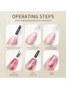 XEIJAYI 4 piezas de 15ml Gel de florecimiento para uñas, recubrimiento de goma transparente de larga duración, fortalecedor de uñas LED UV, acabado brillante superior de esmalte de gel para uñas