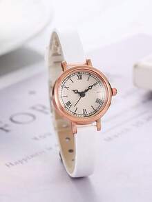 Fashion Student Watch Leather Strap Watch Small Plate Thin Student Exam Watch Female Retro Quartz Watch, Send Girlfriends, Friends, The Most Ideal Holiday Gift, Clock