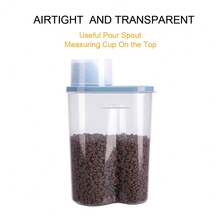 2 Pack 2lb/2.5L Pet Food Storage Container With Measuring Cup, Can Covers And Bowl For Small Dog, Cat, Waterproof - 藍色 - 查看 2