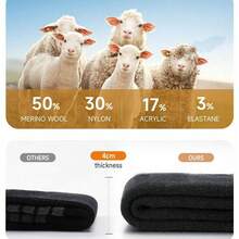 1 đôi tất ấm áp, tất len Merino cao cấp, tất giữ ấm mùa đông, tất đi bộ ngoài trời unisex, tất dày ấm cao đến giữa bắp chân, thích hợp cho công việc, đi bộ, leo núi, chạy bộ, trượt tuyết và các hoạt động ngoài trời. - màu đen - Xem 3