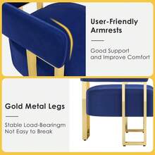 TYBOATLE Modern Upholstered Accent Chair, Bucket Chairs, Arm Chairs For Living Room Bedroom Office - 藍色 - 查看 6