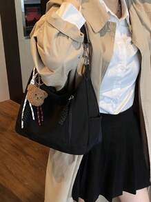 Sac à bandoulière mode polyvalent grande capacité Merlard Retro 2025 à texture mate, sac de plage haut de gamme, sac fourre-tout, sac de courses, grand sac, sac à main à texture de niche, sac bandoulière croisé à fermeture éclair à double bretelle