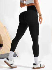 Seamless Wide Waistband Sports Leggings