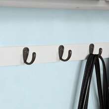 SoBuy FRG178-SCH, Wall Coat Rack Wall Shelf Wall Cabinet Wall Storage Unit With 2 Drawers And 5 Hooks, Black - White - View 6