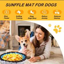 1 szt. mata węchowa dla zwierząt, zabawka do żerowania dla psów i kotów w pomieszczeniach, mata antystresowa i zabawka-puzzle, miska spowalniająca jedzenie 2 w 1 dla kotów i psów, zabawka wzbogacająca dla zwierząt