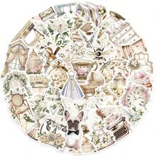 50 件白色艺术复古贴纸美观乙烯基贴纸高品质贴纸贴花剪贴簿、日记本、笔记本电脑、保险杠、滑板、水瓶、电脑、手机贴纸可以为您的生活带来很多乐趣，是送给成人的完美礼物 - 彩色 - 查看 1