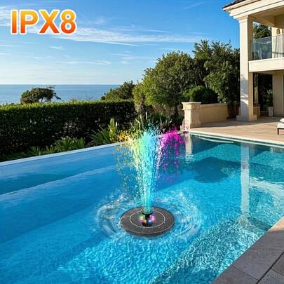 Solar Powered Automatic Fountain, IPX8 Waterproof, Suitable For Garden, Pond, Fish Tank And Outdoor Use - Durable Plastic Design, Equipped With Solar Panel, Provides Continuous Water Flow, Bird Bath Station | Solar Powered Bird Bath | Pump, Solar Fountain