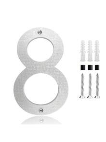 5/8 Inch 3D Floating House Numbers And Letters, ABS Modern House Number,Garden Door Mailbox Decor Numbers With Nail Kit, Modern Address House Numbers, Applicable To Apartments Houses Streets Outdoor Signs Home Decor Christmas Decoration - Textured Silver - View 19