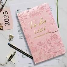 To Do List Notebook & Daily Planner, Leather-Bound With Magnetic Closure | 64 Undated Pages | Task/Water/Habit Tracker