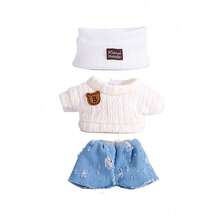 Ropa de muñeca de 17 cm, compatible con Labubu, incluye 3 conjuntos - Sombrero de cubo de moda, suéter y pantalones o conjunto de falda, adecuado para muñeca de 17 cm, accesorios de figura de muñeca lindos para jugar y exhibir (zapatos y muñeca no incluidos) - Multicolor - Ver 6