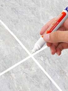 1 Stück wasserfester Fliesenfugen Reparaturstift - Weißer Fliesenfugenstift zum Schimmelbeständigen Ausfüllen, Porzellanreiniger für Badezimmer, Hotel