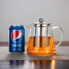 Glass Tea Kettle For Brewing Tea With Water Separation, Thickened Heat-Resistant Glass Flower Tea Kettle, Stainless Steel Filter Tea Kettle, Tea Set - Transparent - View 10