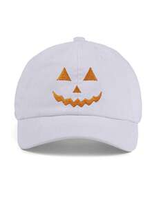1 Pc, Unisex,Jack-O-Lantern Pumpkin Embroidered Baseball Hat, Spooky Season Embroidered Cap, Halloween Costumes Hat, Vintage Dad Cap, Halloween Gift - Multicolor - View 7
