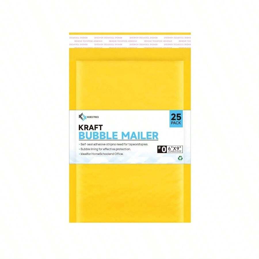 Kraft Bubble Mailers 0, SelfSeal Padded Mailing Envelopes, Pack Of 25, 6x9 Inches - 6"+x+9"+++6x9+25PCS - View 1