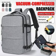 Bộ ba lô hành lý nén chân không du lịch có bơm chân không - Phù hợp cho nam và nữ, chuyến công tác ngắn ngày, ba lô học sinh và ba lô du lịch ngoài trời First Choice, có ngăn đựng máy tính xách tay và nhiều ngăn thiết kế túi du lịch thiết yếu cho kỳ nghỉ lễ, vali du lịch dành cho nữ - Nhiều màu - Xem 11