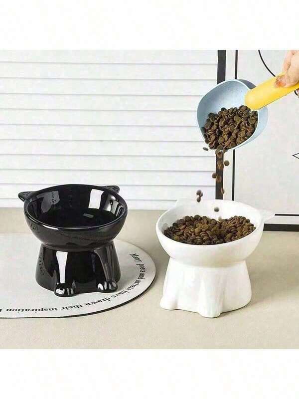 1/2pcs Cat Bowl, Anti Vomiting 15 Degree Tilted Cat Tray, Stable Base, Not Easy To Overturn, Pet Drinking Or Food Feeding Station, Cat Accessories, Cat Food Bowl, Cat Bowl Set, Suitable For Indoor Cats And Dogs, Can Be Cleaned In The Dishwasher