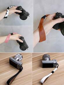 1pc Retro PU Leather Wrist Strap/Lanyard For DSLR/Mirrorless Camera