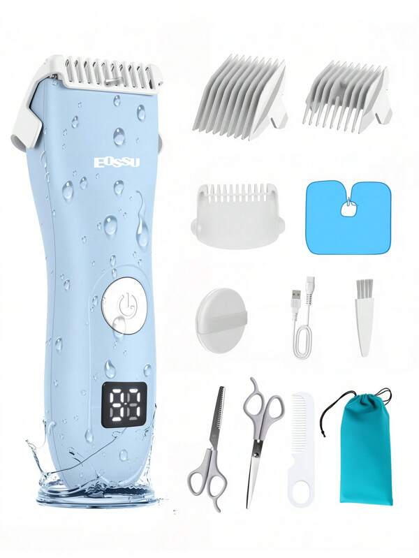 ENSSU 1 Set Neue Haarschneidemaschine, professioneller leiser Haarschneider für Kinder und Kleinkinder, kabellose wiederaufladbare Haarschneidemaschine für Kinder, mit LCD-Anzeige