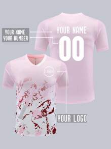 Customized Women's Football Jersey, Professional Printing Of Logo, Name And Number, Quick-Dry Breathable Sports Short Sleeve Suitable For Running, Football Matches And Badminton