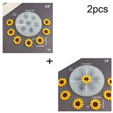 1PC 向日葵硅胶模具 DIY 工艺珠宝铸造工具香薰蜡烛制作、鞋饰艺术用品手工皂硅胶模具滴树脂模具石膏树脂滴胶制作工具家居装饰吊坠模具婚礼礼物家居装饰和手工礼品复杂花卉设计 - 白色 - 查看 18