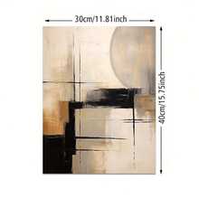 1pc Abstract Black & Beige Wall Art - Hand-Painted Minimalist Canvas Painting, Large Frameless Home Decor For Living Room Or Office, Textured Abstract Design, Neutral Wall Art, Living Room Artwork | Abstract Wall Art | Frameless Canvas, Wall Decor