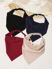 Women Bandana 4/1pc Dark Minimalist Elastic Headband/Headscarf For Women, Suitable For Multiple Occasions Hair Accessories Autumn Accessories Fall Head Scarf Autumn Hair Band Soft Head Band For Gifts Winter For Vacation Outfits Woman Summer Outfits - Multicolor - View 9