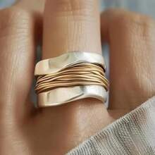 Delicate Women's Fashion Zirconia Wedding Waterdrop Ring Wedding Band Anniversary Gift Party Valentine's Day Engagement Women Jewelry - Two-tone Electroplating - View 5