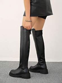 2025 Spring/Autumn New Back Zipper Thigh High Boots For Women, Tall Riding Boots Over The Knee Slim Fit,Fashionable Boots