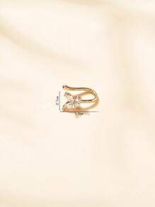 1 قطعة إبزيم أنف مرصع بالراين ستون والزركونيا بتصميم أنيق وفاخر، مناسب للاستخدام اليومي للنساء