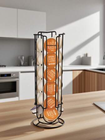 1 件咖啡胶囊架 - 电镀展示架和咖啡胶囊收纳架 - 办公室、厨房和咖啡厅柜台收纳架