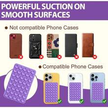Silicone Octo Cup Buddy Sticky Grip Holder For Cellphone, Silicone Suction Cup Phone Case Mount Double Sided, Hands-Free Phone Accessories Strong Grip Holder For Selfie And Video - 1PC-紫色 - 查看 4