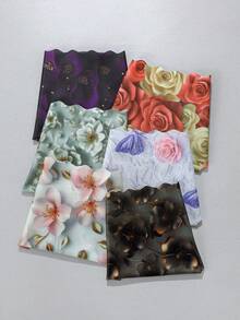 6pcs/Pack - 3D Floral Print Seamless Women's Wavy Edge Underwear, Breathable & Comfortable Ladies' Triangle Panties For Sports & Yoga - Multicolor - View 6