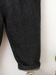 Baby Boy's Daily Casual Fashion Simple Street All-Match Classic Retro Style California Place Name Letter Print Black Jeans Spring, Summer, Autumn And Winter Style, Suitable For Outdoor Vacations, Back-To-School Commuting, And Social Gatherings