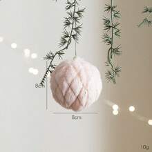 1pc 8cm Pink Foam Christmas Ball Ornament, Ins Style Christmas Tree Decor Pink Set, Glitter Girly Pink Christmas Tree Home Decoration Hanging Pendant