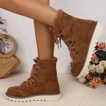 New Women's Comfortable And Fashionable Snow Boots Women's Boots/Plush Style, Snow Punching, Shopping, Skiing Trip, Bring A Sense Of Winter Ritual - màu nâu - Xem 4