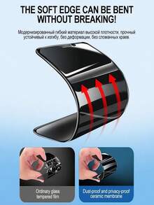 2PCS Matte Anti Spy Soft Ceramic Film Compatible With IPhone/Compatible With Samsung Galaxy/Compatible With Xiaomi/Redmi/Compatible With Huawei/Honor/POCO/OPPO No Bubbles, Easy To Stick Full Screen Protector, Hardness Scratch Resistant And Fingerprint Resistant(NOT GLASS) - Transparent - View 4