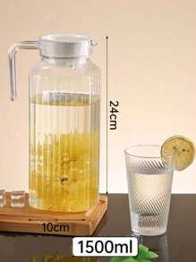 1 pieza Botella de agua multifuncional resistente al calor y al frío - Recipiente de almacenamiento para bebidas calientes o frías, jarra de agua para refrigerador, recipiente para jugo, botella de agua, tetera de té helado o olla de leche, adecuado para cocina, comedor, campamento al aire libre