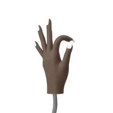 Mano de práctica de uñas acrílicas - Mano de práctica de uñas de silicona, versión mejorada con placas de uñas que nunca se caen, uñas postizas para técnicos de uñas, utilizada para la práctica de uñas, modelo de práctica flexible, viene con 50 placas de uñas. Los dedos ya no se rompen fácilmente - Los dedos tienen un esqueleto de aluminio de 3,2 mm en el interior, conectado a través de todo el dedo, lo que permite que los dedos se doblen en varios ángulos. - Marrón Chocolate - Ver 6