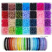 50pcs/700pcs/1400pcs 6mm Crystal Glass Beads String Bracelet Jewelry Making Kit, For DIY Necklace, Earrings, Phone Charm, Keychain, Craft (Random Color)