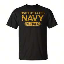 United States Navy Retired Faded Grunge T-Shirt - 黑色3 - 查看 1