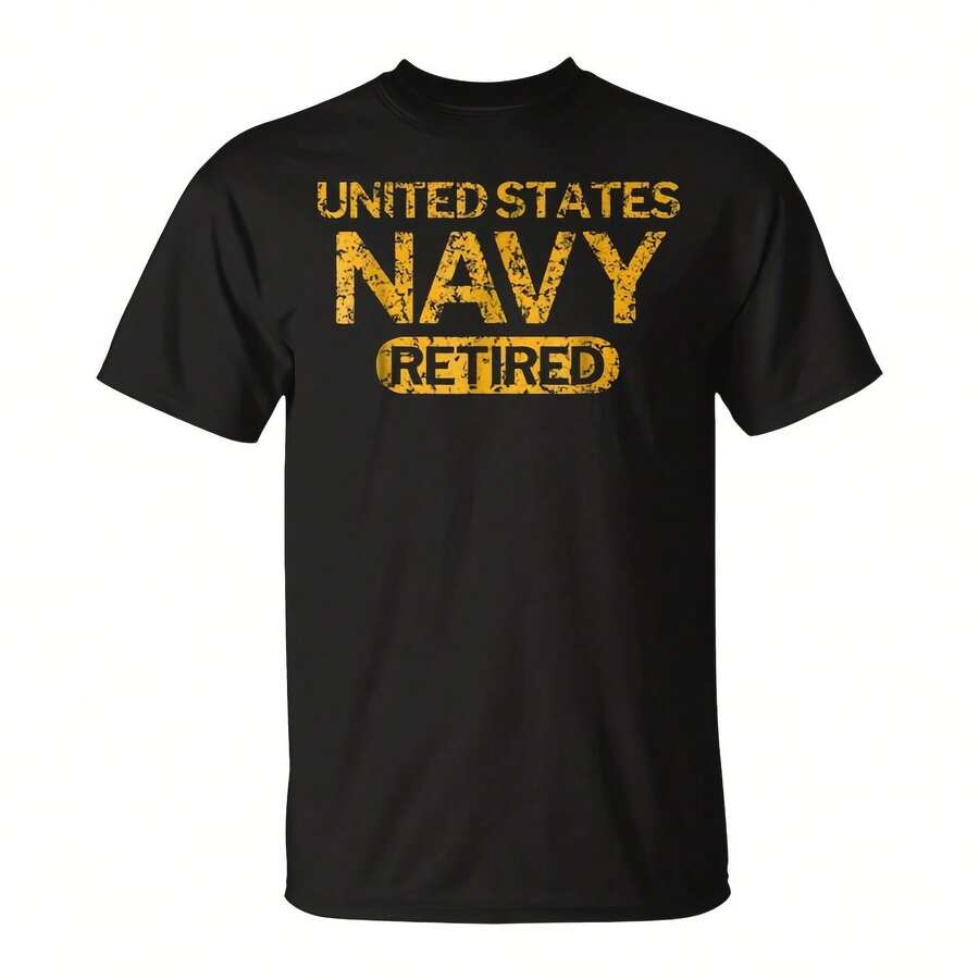 United States Navy Retired Faded Grunge T-Shirt - 黑色3 - 查看 1