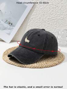 1 Peça Boné de Beisebol Unissex Bordado com Alpaca, Fofo e Estiloso, para Esportes ao Ar Livre, Camping, Pesca, Praia, Ajustável, Casual, Rua, Poliéster Macio, Primavera/Verão/Outono - A - Visão 4